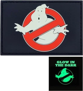 "Ghostbusters No Ghost PVC GUMMI AUFNÄHER | PVC Haken Rückseite DUNKEL LEUCHTEN 3""x2" - Bild 1 von 1