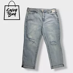 Damen Übergröße Slim Boyfriend Jeans Lt Wash - Bild 1 von 1