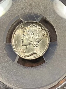 PCGS MS64+FB 1923 MERCURY DIME NEAR BLAST WHITE BEAUTIFUL LUSTER - Picture 1 of 3