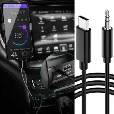 1M Car Stereo Android Type-C USB-C to 3.5mm Male Audio Jack AUX Cable Adapto lot - Image 1 of 4