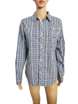 Camisa vintage Guess con botones manga enrollable talla XL (20) colorida a cuadros Foto 1 de 4