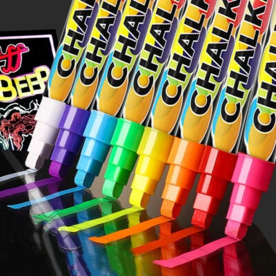 8x Thick Liquid Chalk Window Marker Pen Cafe Pub Menu A-Board Sign Markers Pens - image 1 of 4