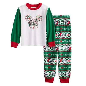 Disney’s Mickey Holiday Party Jammies For Your Families PJ Set Boys 4-12 Size 10 - Picture 1 of 4