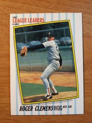ROGER CLEMENS 1987 FLEER "LEAGUE LEADERS" ODDBALL INSERT BASEBALL CARD-#10 - Image 1 of 2