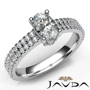 Classic 4 Prong Set Oval Diamond Engagement Ring GIA F Color SI1 Clarity 1.22Ct - Picture 1 of 12