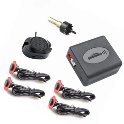 Flat Sensor Car Backup Reverse Rear Radar System Alert Kit W/4x Parking Sensors Foto 1 de 4