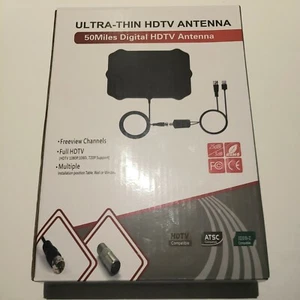 ULTRA-THIN DIGITAL HDTV ANTENNA 50 MILES DISTANCE @ F - Picture 1 of 6