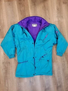 SKYR Jacket Vtg 90s Retro Winter Snowboard Ski Womens SZ 6 Turquoise Purple - Picture 1 of 19