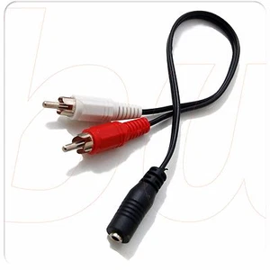 CABLE ADAPTADOR JACK 3,5mm HEMBRA ESTÉREO a RCA X2 MACHO AUDIO conversor - Imagen 1 de 1