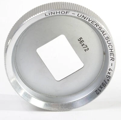 Linhof 4x5"/9x12cm 56x72mm 面膜 适用于 Universal Finder,银色 状况非常好 — 第 1/3 张图片