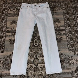 Levi’s PREMIUM Wedgie Straight Button Fly BIG E Light Blueish White jeans 29x28 - Picture 1 of 14