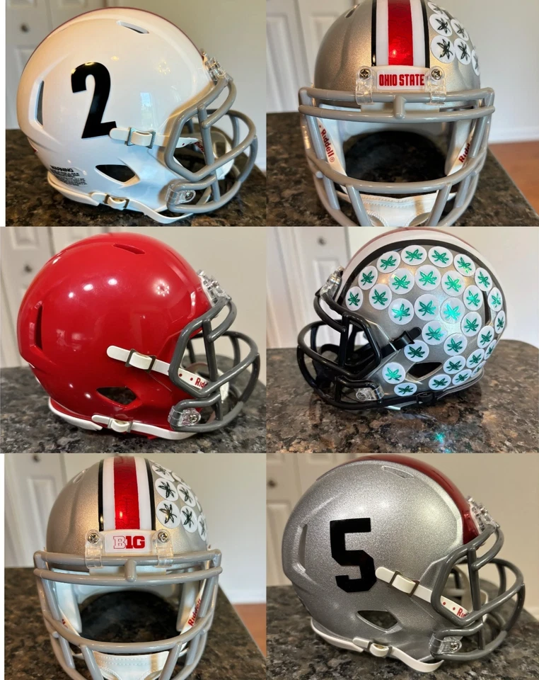 Mini Casco de Fútbol Americano Ohio State Buckeyes Personalizado Alternate Pro Combat Rivalidad Foto 1 de 1