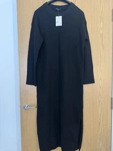 Nobody’s Child Black Crew Neck Knitted Midi Jumper Dress size Medium (UK 12-14) - Picture 1 of 8