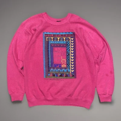 Sudadera de Colección Laurel Burch Amor Gatos Animales Pájaros Años 80 Arte Suéter Raro Foto 1 de 4