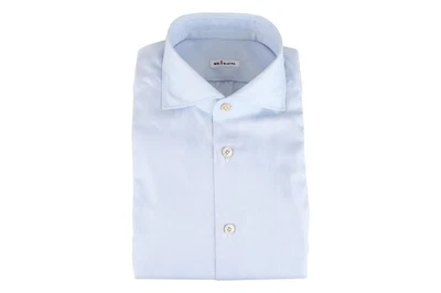Kiton Napoli camicia uomo manica corta | con colletto a squalo | azzurro chiaro | 41 - 16 - Immagine 1 di 3