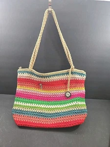 The Sak Originals Rainbow Multi Colors Crochet Shoulder Bag / Crossbody Purse - Picture 1 of 17