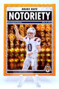 Drake Maye 2025 Panini Mosaic Football Notoriety Orange Fluorescent NM #3 - Bild 1 von 2