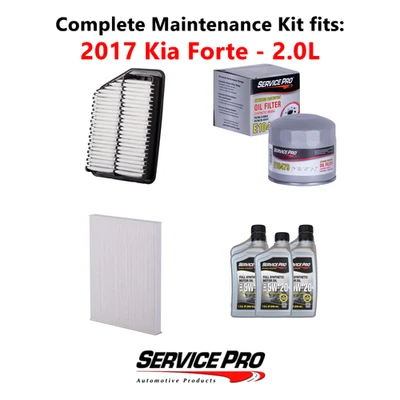 2017 Kia Forte 2.0L Complete Oil, Air & Cabin Filter Kit (5W-20) Foto 1 de 4