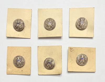 六枚第一次世界大战胜利翻领别针带美国国家徽章鹰和彩绘盾 — 第 1/4 张图片