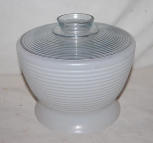 Large MCM Ceiling Light Glass Shade Bell Flare Ribbed  2 1/4 " Fitter - Picture 1 of 5