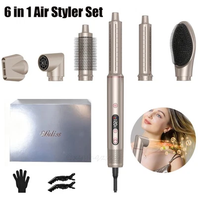 6 in1 Multihaarstyler Warmluftbürste Haartrockner 110,000 U/min mit Lockenstab - Bild 1 von 4