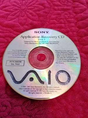 Sony Application Recovery Cd Disk 2 - Image 1 of 2