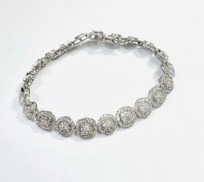 10k Solid White Gold 2.80 Tcw, Diamond Tennis Bracelet ~ 6.25 Inch ~ 9 Grams. - Image 1 of 4