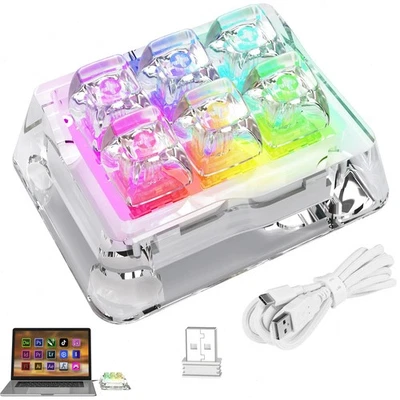 B6 6 Keys Mechanical Number Pad, Hot-swap Numeric Keypad, Tri-modes Acrylic Case - Image 1 of 4