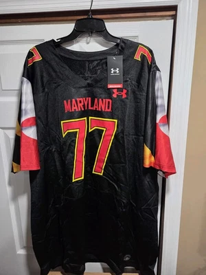 Camiseta de fútbol Under Armour Maryland Terrapins NCAA talla 4XL fútbol #77 nueva con etiquetas Foto 1 de 4