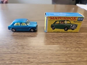 Matchbox Lesney Superfast 64 MG 1100- Metallic blue body WITH BOX - Picture 1 of 9