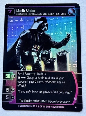 2002 Star Wars TCG WOTC Darth Vader (G) Foil Preview Promo Card  - Image 1 of 4