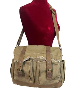 Gootium Canvas Messenger Shoulder Bag Distressed Military Frayed Vintage READ - Picture 1 of 15