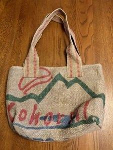 Bolso de Mano Flor Pintado Cohorsil Doble Mango Arpillera - Imagen 1 de 7