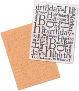 Happy Birthday Plastic Embossing Folders for Card Making Words Background Scrapb - Picture 1 of 5