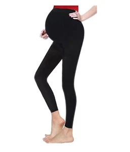 Ladies Over The Bump Black Maternity Leggings Cotton Rich Elastane Pregnancy - Picture 1 of 2