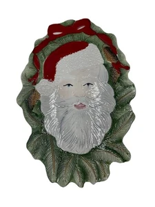 PLACA DE PARED/REMACHE NAVIDAD SANTA CLAUS CERÁMICA PINTADA A MANO DE COLECCIÓN - Imagen 1 de 6