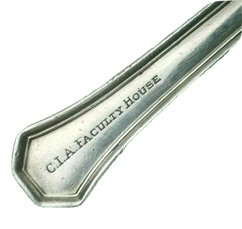 Vintage C.I.A. Faculty House Reed & Barton Serving Meat Fork Marked Cover