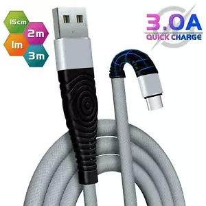 Strong Nylon Braided USB-C Type C Quick Fast Charging Sync Data Charger Cable 2M - Picture 1 of 7