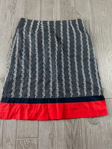 Talbots Red and Navy Skirt Womens Knee Length Size 8 - Picture 1 of 9