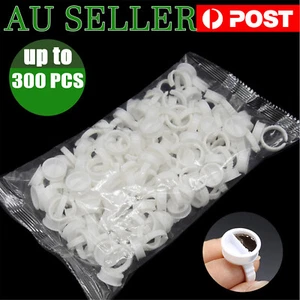 200Pcs Adhesive Glue Ring Pallet Holder Lash Extensions Fan Cups Tattoo Pigment - Picture 1 of 14