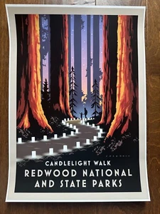 Candlelight Walk Through the Redwoods Poster Cosgrove 15X18 - Picture 1 of 4