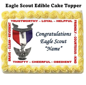 Eagle Scout Court of Honor Scout Law Edible Cake Topper Image Cupcakes Strips - Picture 1 of 2