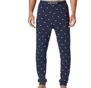 Lacoste Men's Printed Pajama Joggers 3H5364 Navy MSRP $50 NEW with TAGS - Picture 1 of 9