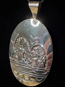 Navajo Patrick Yazzie Sterling Landscape Sandcast (Pendant Only)  - Picture 1 of 9
