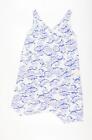 Brantree Womens Blue Floral Cotton Tank Dress Size M V Neck Pullover