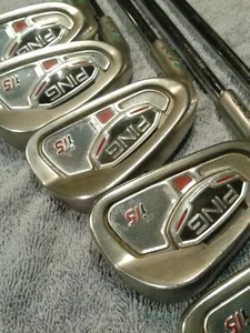 1x Ping Left hand i15 green spot + steel shaft select from 5 6 7 9 or PW - Picture 1 of 6