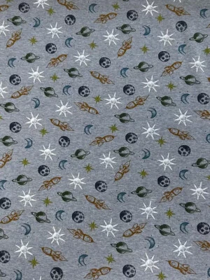 Alpenfleece Muster Planeten Breite 147 cm - Bild 1 von 4