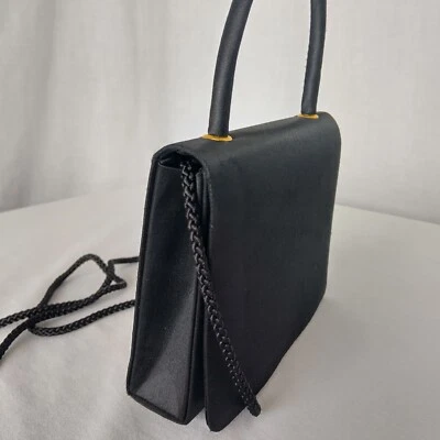Vintage La Regale Black Handbag with shoulder stap - Image 1 of 4