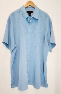 3XB GEORGE Foreman blau Waffelmuster lässiges Button-Down Hemd Herren 3X Big - Bild 1 von 9