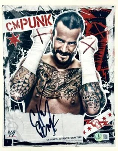 CM Punk signed 8x10 Photo WWE Wrestling autograph ~ Beckett BAS - Picture 1 of 3
